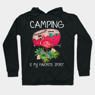 Camping Is My Favorite Sport Flamingo Hoodie